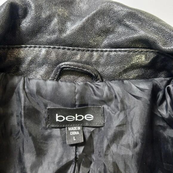 bebe Black Leather Jacket - Picture 3 of 16